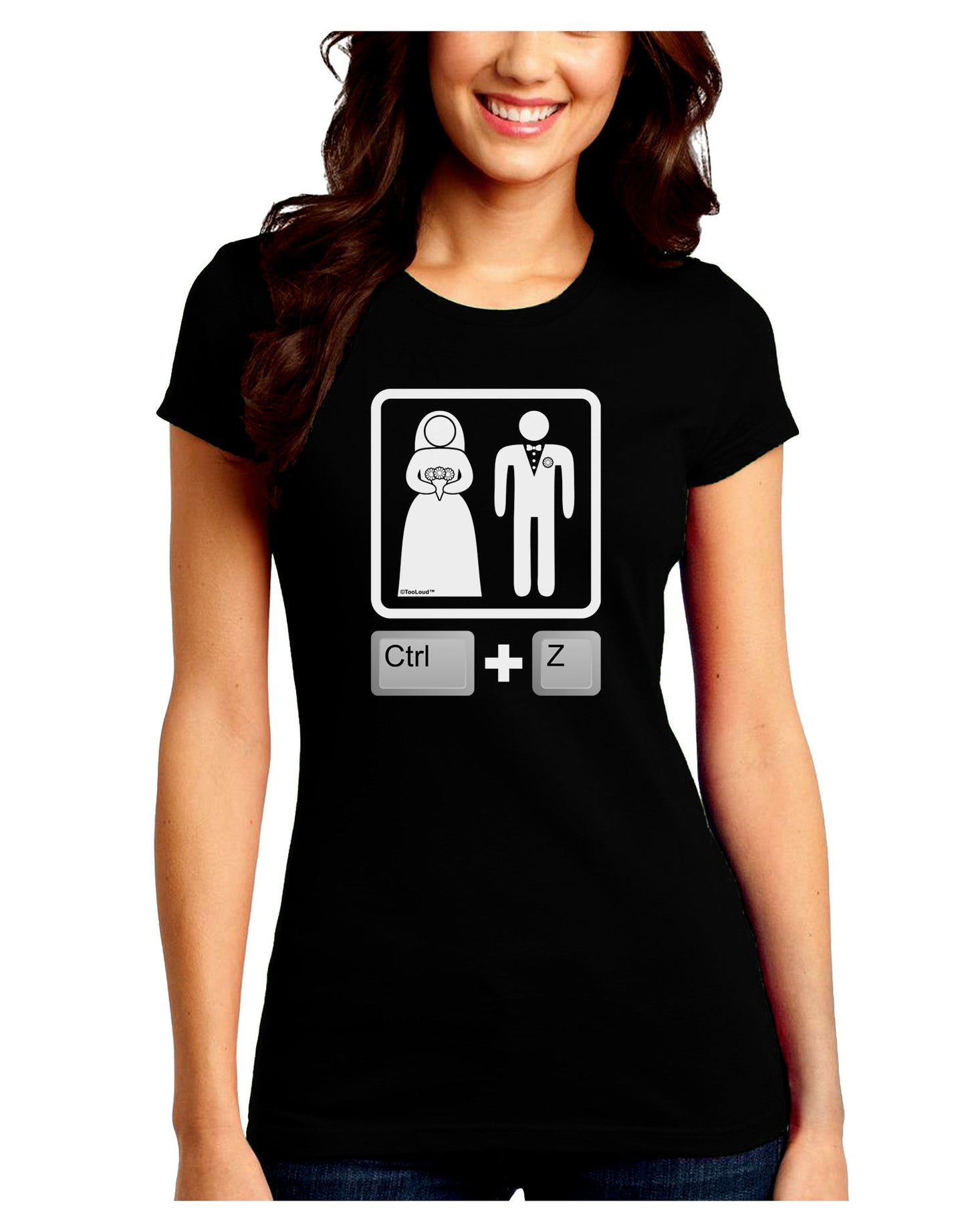 Ctrl Z - Marriage Juniors Petite Crew Dark T-Shirt-T-Shirts Juniors Tops-TooLoud-Black-Juniors Fitted Small-Davson Sales