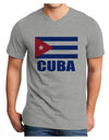 Cuba Flag Cuban Pride Adult V-Neck T-shirt by TooLoud-Mens V-Neck T-Shirt-TooLoud-HeatherGray-Small-Davson Sales