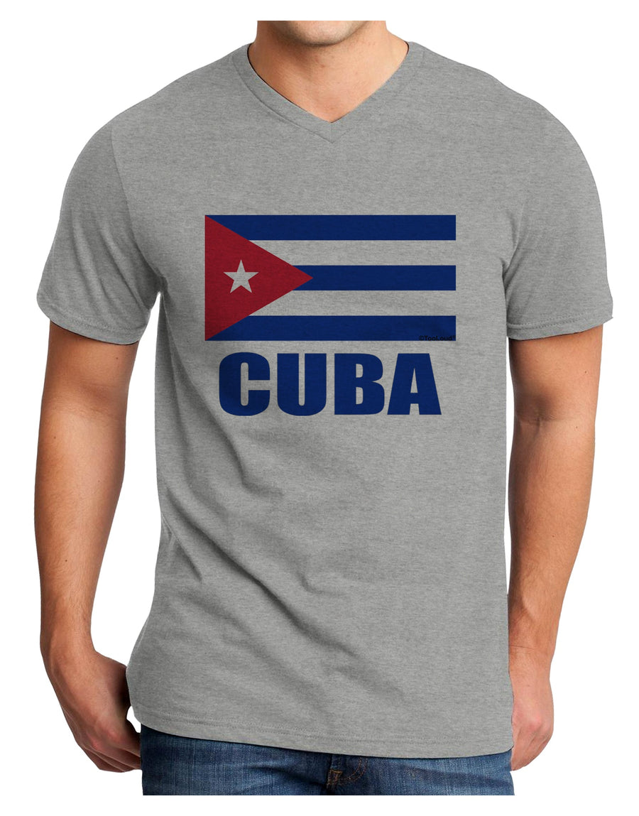 Cuba Flag Cuban Pride Adult V-Neck T-shirt by TooLoud-Mens V-Neck T-Shirt-TooLoud-White-Small-Davson Sales