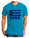 Cuba Flag Cuban Pride Adult V-Neck T-shirt by TooLoud-Mens V-Neck T-Shirt-TooLoud-Turquoise-Small-Davson Sales