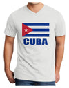 Cuba Flag Cuban Pride Adult V-Neck T-shirt by TooLoud-Mens V-Neck T-Shirt-TooLoud-White-Small-Davson Sales