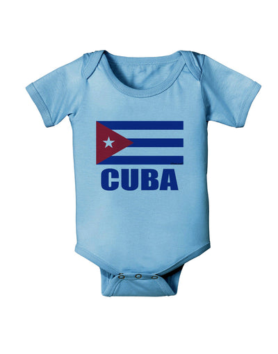 Cuba Flag Cuban Pride Baby Romper Bodysuit by TooLoud-Baby Romper-TooLoud-LightBlue-06-Months-Davson Sales