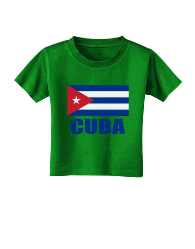 Cuba Flag Cuban Pride Toddler T-Shirt Dark by TooLoud-Toddler T-Shirt-TooLoud-Clover-Green-2T-Davson Sales