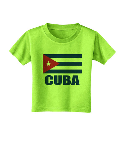 Cuba Flag Cuban Pride Toddler T-Shirt by TooLoud-Toddler T-Shirt-TooLoud-Lime-Green-2T-Davson Sales