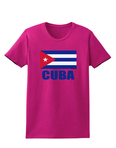 Cuba Flag Cuban Pride Womens Dark T-Shirt by TooLoud-Womens T-Shirt-TooLoud-Hot-Pink-Small-Davson Sales