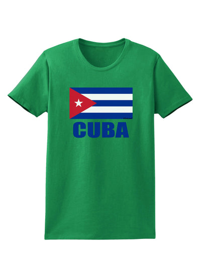 Cuba Flag Cuban Pride Womens Dark T-Shirt by TooLoud-Womens T-Shirt-TooLoud-Kelly-Green-X-Small-Davson Sales