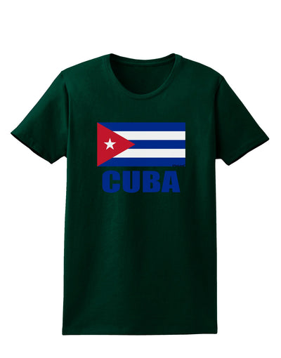 Cuba Flag Cuban Pride Womens Dark T-Shirt by TooLoud-Womens T-Shirt-TooLoud-Forest-Green-Small-Davson Sales