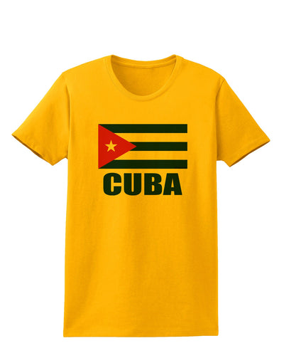 Cuba Flag Cuban Pride Womens T-Shirt by TooLoud-Womens T-Shirt-TooLoud-Gold-X-Small-Davson Sales