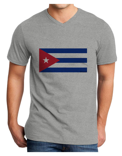 Cuba Flag Cubana Adult V-Neck T-shirt by TooLoud-Mens V-Neck T-Shirt-TooLoud-HeatherGray-Small-Davson Sales