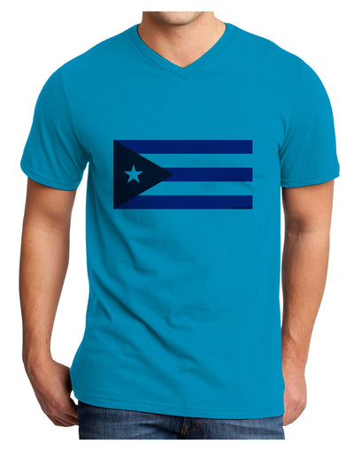 Cuba Flag Cubana Adult V-Neck T-shirt by TooLoud-Mens V-Neck T-Shirt-TooLoud-Turquoise-Small-Davson Sales