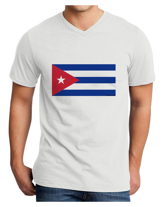 Cuba Flag Cubana Adult V-Neck T-shirt by TooLoud-Mens V-Neck T-Shirt-TooLoud-White-Small-Davson Sales