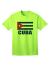 Cuban Pride Adult T-Shirt featuring the Cuba Flag, exclusively by TooLoud-Mens T-shirts-TooLoud-Neon-Green-Small-Davson Sales