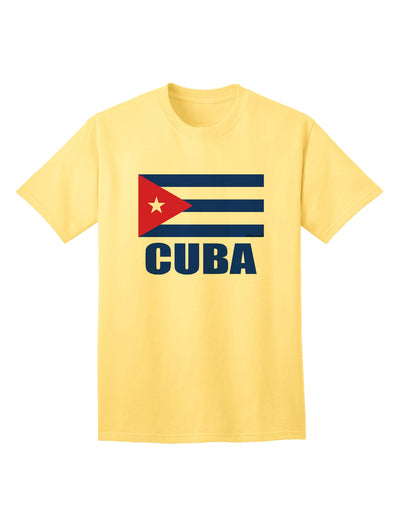 Cuban Pride Adult T-Shirt featuring the Cuba Flag, exclusively by TooLoud-Mens T-shirts-TooLoud-Yellow-Small-Davson Sales