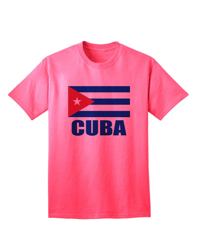 Cuban Pride Adult T-Shirt featuring the Cuba Flag, exclusively by TooLoud-Mens T-shirts-TooLoud-Neon-Pink-Small-Davson Sales