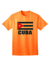 Cuban Pride Adult T-Shirt featuring the Cuba Flag, exclusively by TooLoud-Mens T-shirts-TooLoud-Neon-Orange-Small-Davson Sales