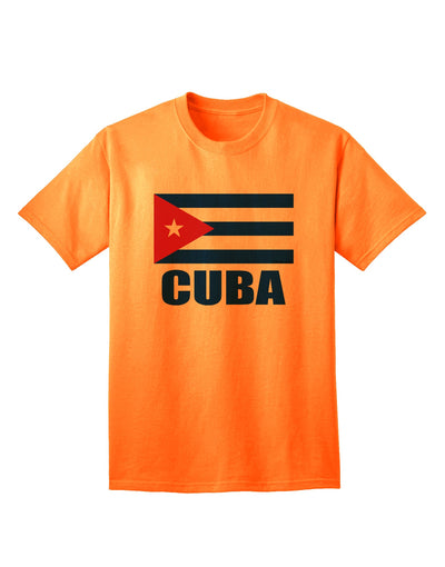 Cuban Pride Adult T-Shirt featuring the Cuba Flag, exclusively by TooLoud-Mens T-shirts-TooLoud-Neon-Orange-Small-Davson Sales