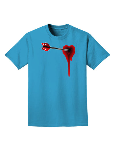 Cupid's Arrow Heart Shot Wound Adult Dark T-Shirt-Mens T-Shirt-TooLoud-Turquoise-Small-Davson Sales