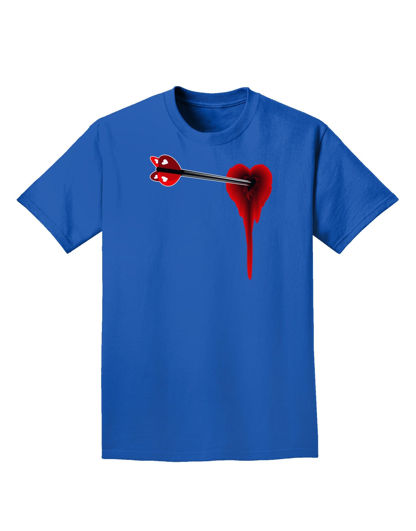 Cupid's Arrow Heart Shot Wound Adult Dark T-Shirt-Mens T-Shirt-TooLoud-Royal-Blue-Small-Davson Sales