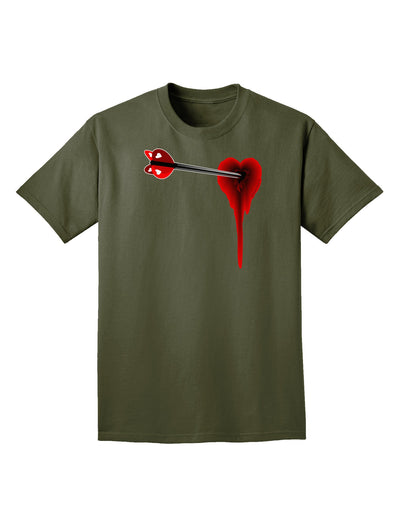 Cupid's Arrow Heart Shot Wound Adult Dark T-Shirt-Mens T-Shirt-TooLoud-Military-Green-Small-Davson Sales