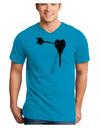 Cupid's Arrow Heart Shot Wound Adult V-Neck T-shirt-Mens V-Neck T-Shirt-TooLoud-Turquoise-Small-Davson Sales