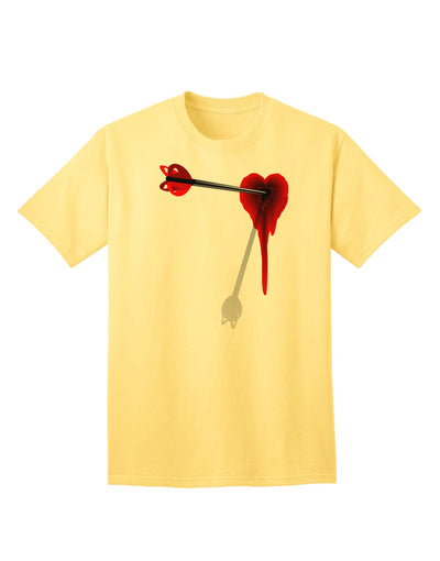 Cupid's Arrow - Heart Shot Wound Design, Premium Adult T-Shirt Collection-Mens T-shirts-TooLoud-Yellow-Small-Davson Sales