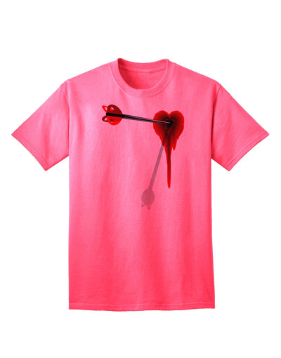 Cupid's Arrow - Heart Shot Wound Design, Premium Adult T-Shirt Collection-Mens T-shirts-TooLoud-Neon-Pink-Small-Davson Sales