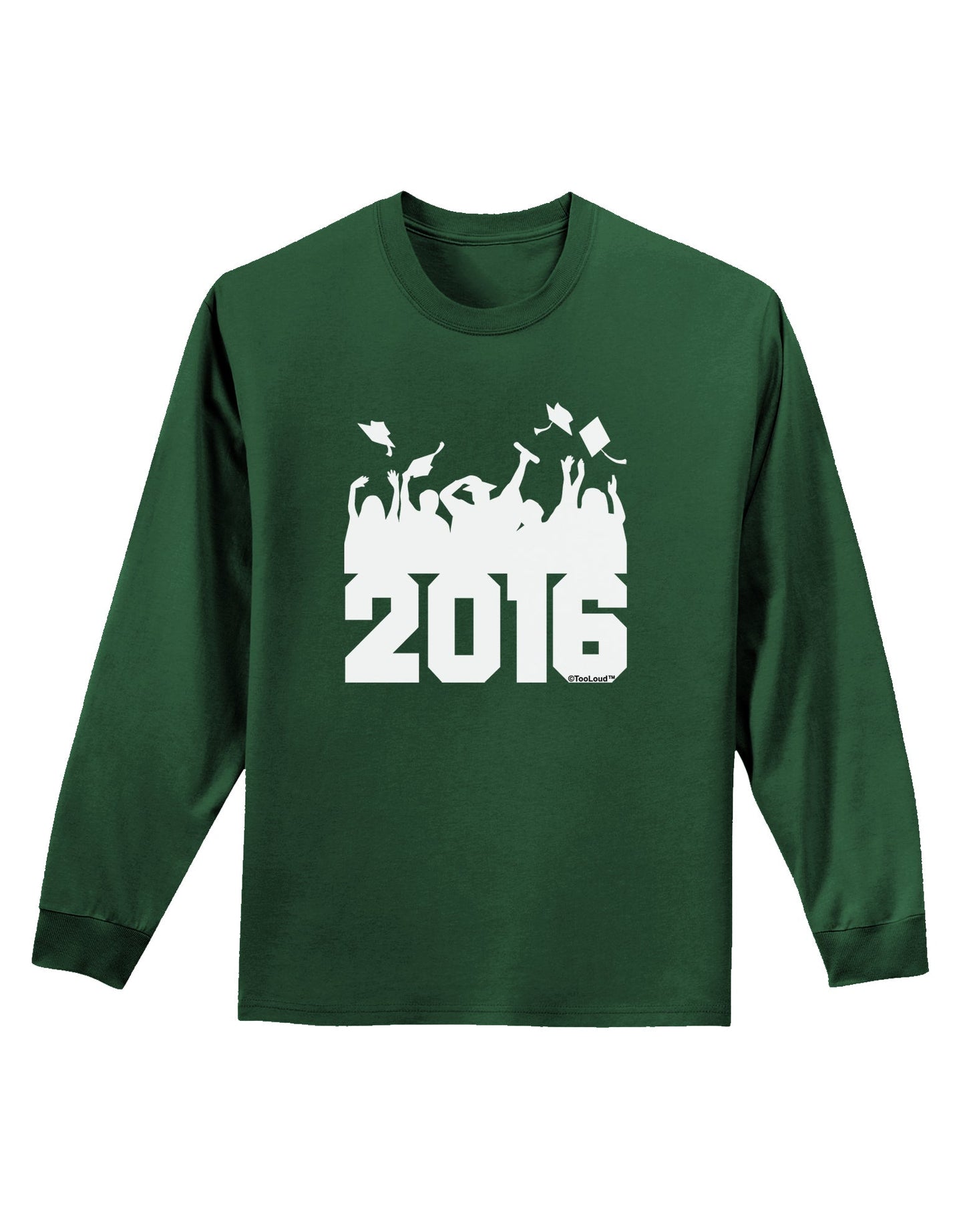 Current Year Graduation BnW Adult Long Sleeve Dark T-Shirt-TooLoud-Dark-Green-Small-Davson Sales
