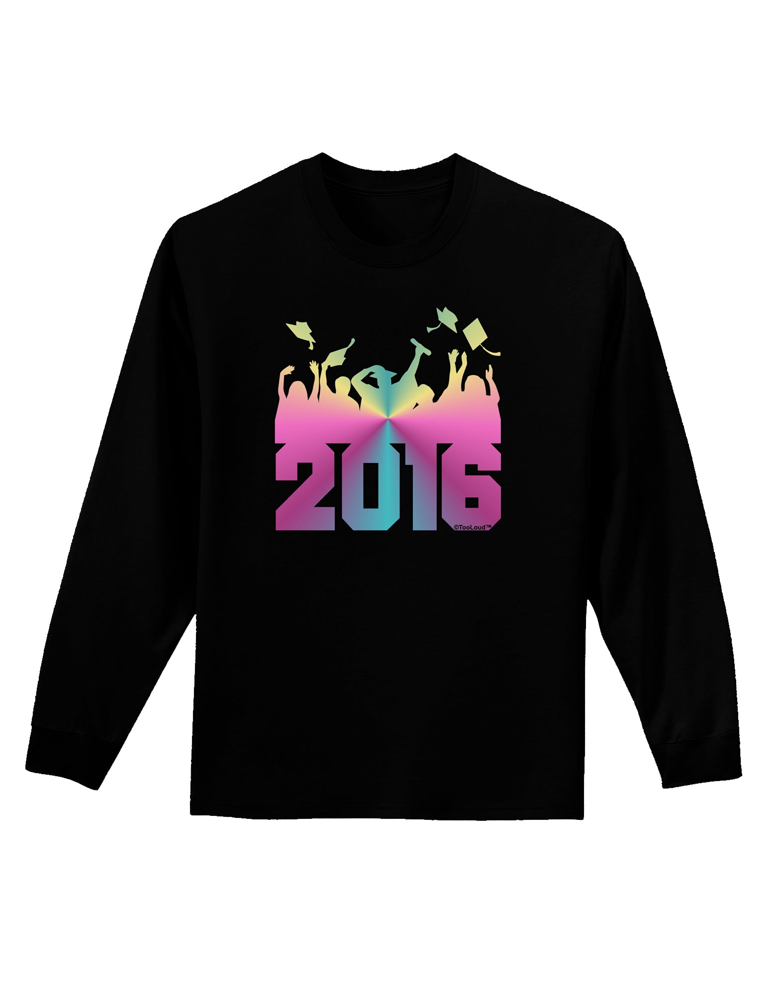 Current Year Graduation Color Adult Long Sleeve Dark T-Shirt-TooLoud-Black-Small-Davson Sales