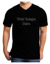 Custom Personalized Image and Text Adult Dark V-Neck T-Shirt