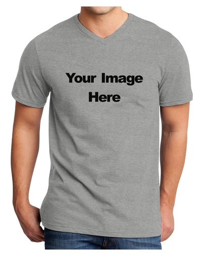 Custom Personalized Image and Text Adult V-Neck T-shirt-Mens V-Neck T-Shirt-TooLoud-HeatherGray-Small-Davson Sales