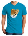 Custom Pet Art Adult Dark V-Neck T-Shirt by TooLoud-TooLoud-Turquoise-Small-Davson Sales