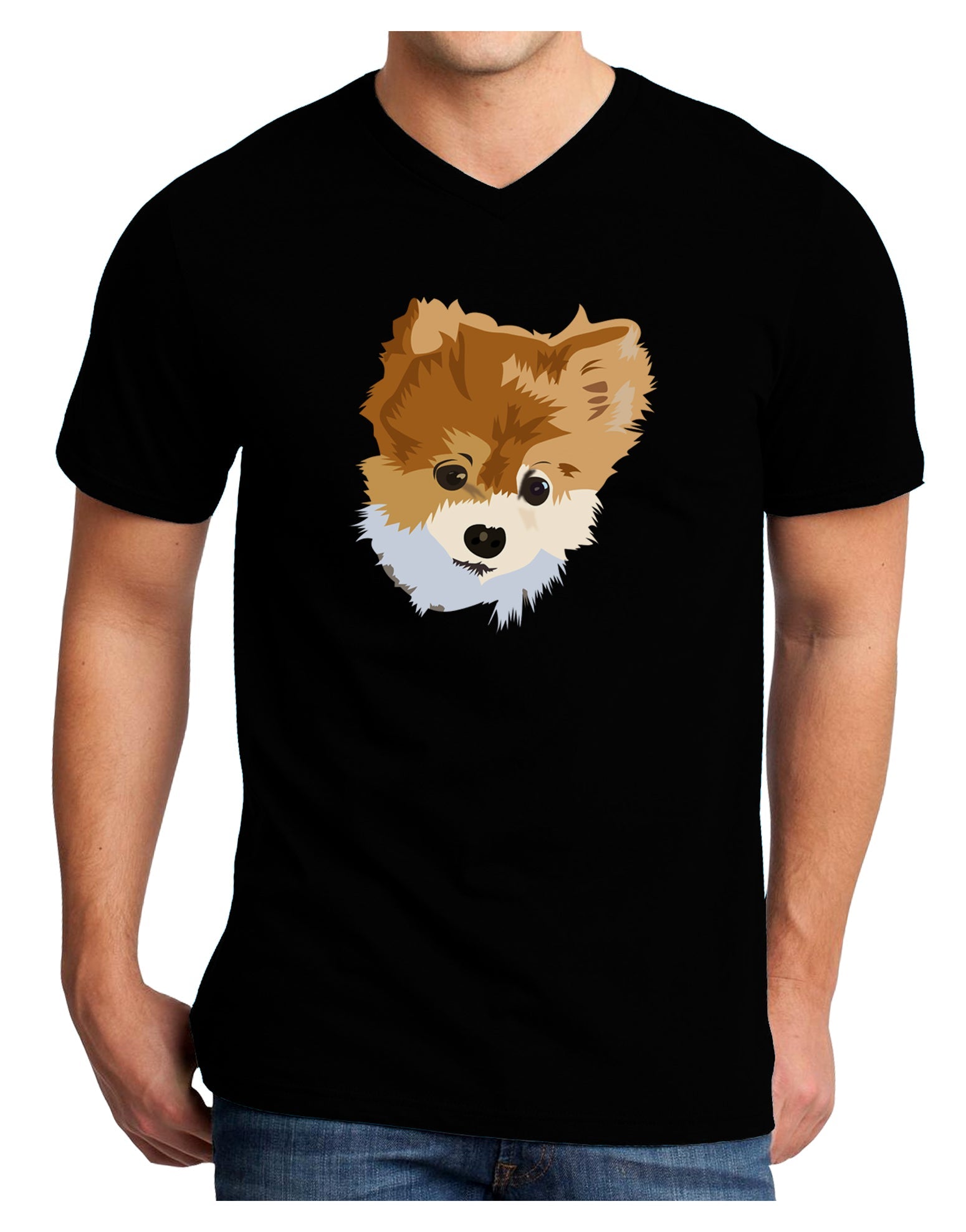 Custom Pet Art Adult Dark V-Neck T-Shirt by TooLoud-TooLoud-Black-Small-Davson Sales