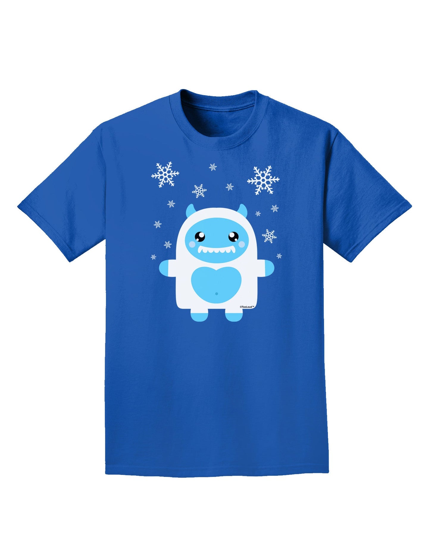 Cute Abominable Snowman Boy Yeti - Christmas Adult Dark T-Shirt-Mens T-Shirt-TooLoud-Royal-Blue-Small-Davson Sales
