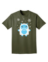 Cute Abominable Snowman Boy Yeti - Christmas Adult Dark T-Shirt-Mens T-Shirt-TooLoud-Military-Green-Small-Davson Sales