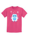 Cute Abominable Snowman Boy Yeti - Christmas Childrens Dark T-Shirt-Childrens T-Shirt-TooLoud-Sangria-X-Small-Davson Sales