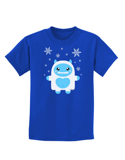 Cute Abominable Snowman Boy Yeti - Christmas Childrens Dark T-Shirt-Childrens T-Shirt-TooLoud-Royal-Blue-X-Small-Davson Sales