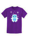 Cute Abominable Snowman Boy Yeti - Christmas Childrens Dark T-Shirt-Childrens T-Shirt-TooLoud-Purple-X-Small-Davson Sales