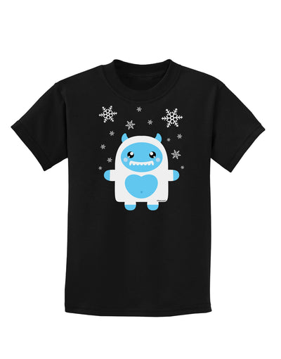 Cute Abominable Snowman Boy Yeti - Christmas Childrens Dark T-Shirt-Childrens T-Shirt-TooLoud-Black-X-Small-Davson Sales