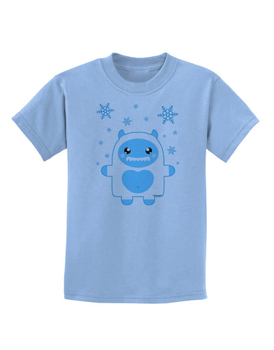 Cute Abominable Snowman Boy Yeti - Christmas Childrens T-Shirt-Childrens T-Shirt-TooLoud-Light-Blue-X-Small-Davson Sales