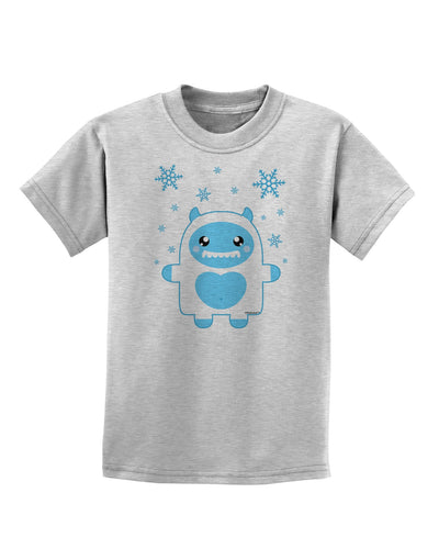 Cute Abominable Snowman Boy Yeti - Christmas Childrens T-Shirt-Childrens T-Shirt-TooLoud-AshGray-X-Small-Davson Sales