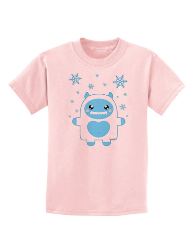 Cute Abominable Snowman Boy Yeti - Christmas Childrens T-Shirt-Childrens T-Shirt-TooLoud-PalePink-X-Small-Davson Sales