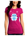 Cute Abominable Snowman Boy Yeti - Christmas Juniors Crew Dark T-Shirt-T-Shirts Juniors Tops-TooLoud-Hot-Pink-Juniors Fitted Small-Davson Sales