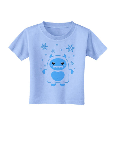 Cute Abominable Snowman Boy Yeti - Christmas Toddler T-Shirt-Toddler T-Shirt-TooLoud-Aquatic-Blue-2T-Davson Sales