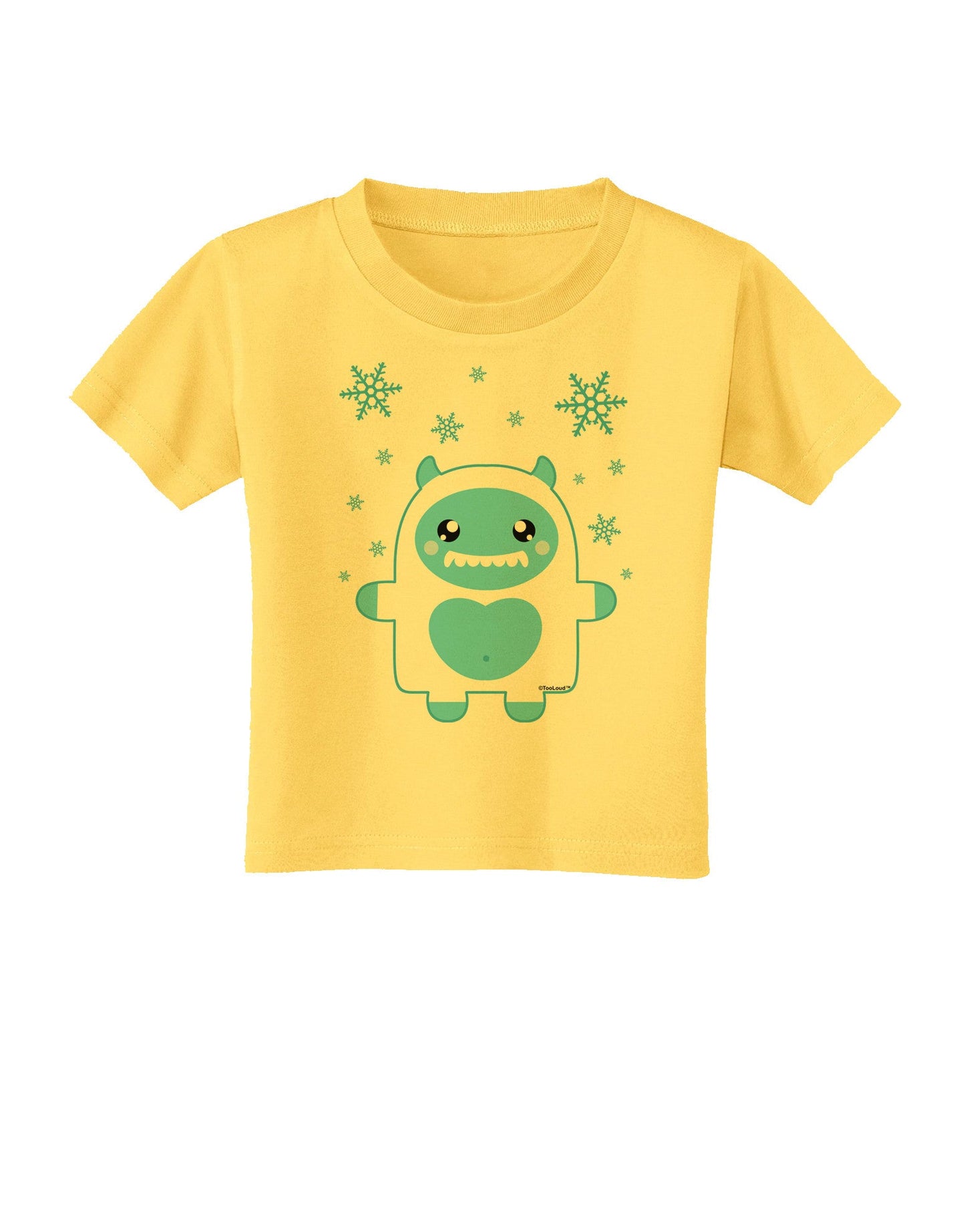 Cute Abominable Snowman Boy Yeti - Christmas Toddler T-Shirt-Toddler T-Shirt-TooLoud-Yellow-2T-Davson Sales