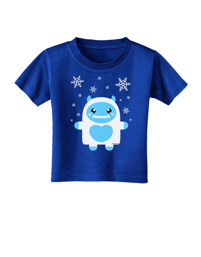 Cute Abominable Snowman Boy Yeti - Christmas Toddler T-Shirt Dark-Toddler T-Shirt-TooLoud-Red-2T-Davson Sales