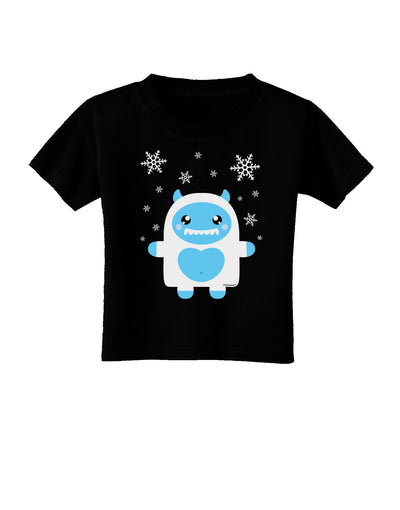 Cute Abominable Snowman Boy Yeti - Christmas Toddler T-Shirt Dark-Toddler T-Shirt-TooLoud-Black-2T-Davson Sales