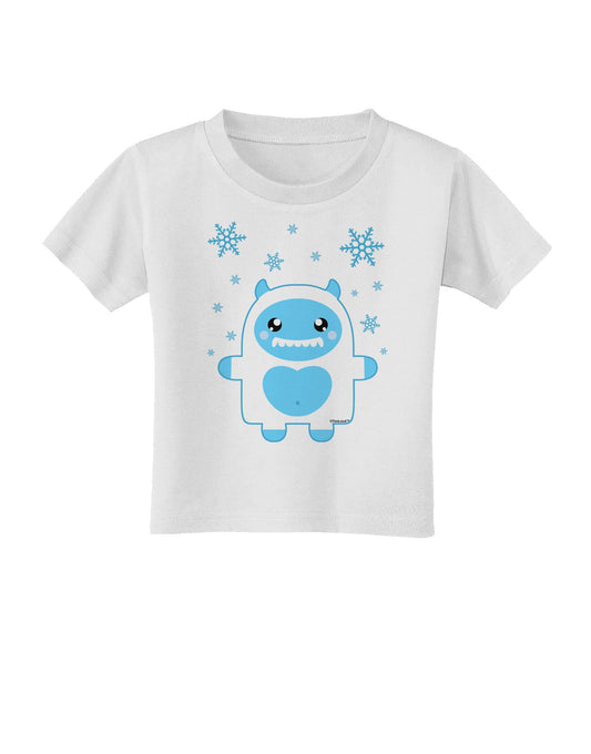 Cute Abominable Snowman Boy Yeti - Christmas Toddler T-Shirt-Toddler T-Shirt-TooLoud-White-2T-Davson Sales