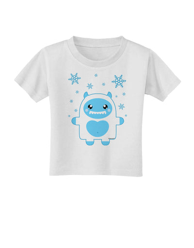 Cute Abominable Snowman Boy Yeti - Christmas Toddler T-Shirt-Toddler T-Shirt-TooLoud-White-2T-Davson Sales