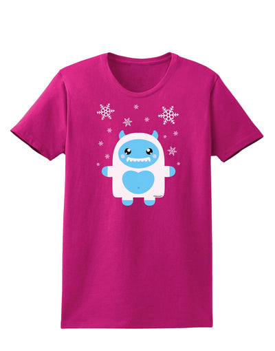 Cute Abominable Snowman Boy Yeti - Christmas Womens Dark T-Shirt-TooLoud-Hot-Pink-Small-Davson Sales