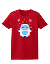 Cute Abominable Snowman Boy Yeti - Christmas Womens Dark T-Shirt-TooLoud-Red-X-Small-Davson Sales